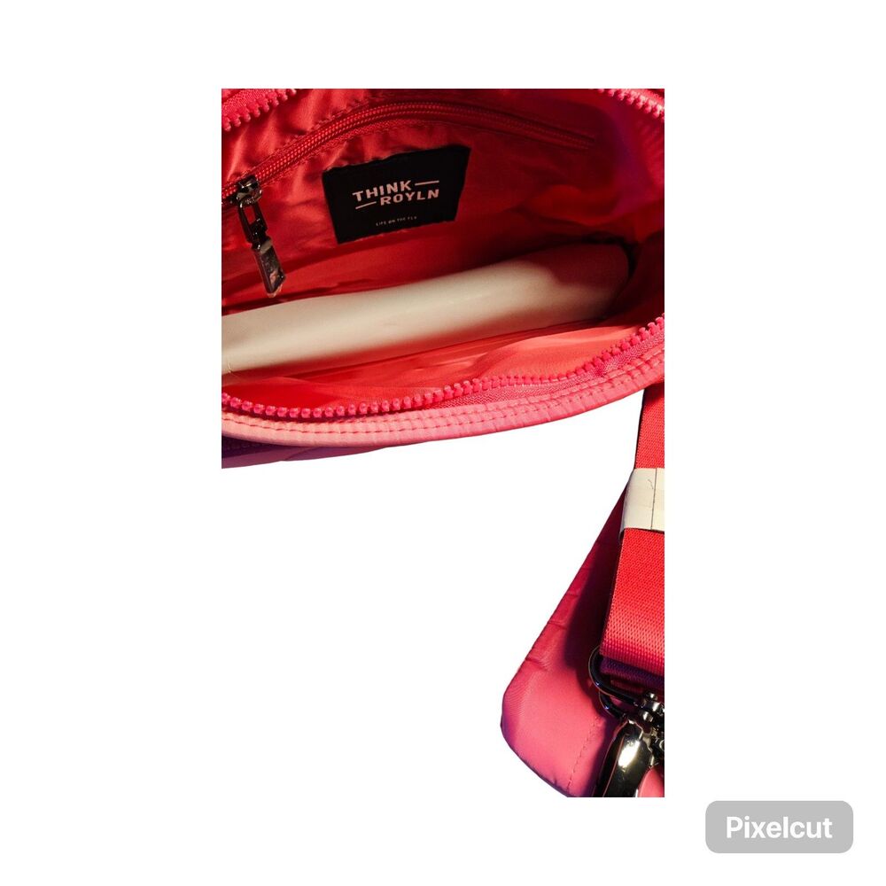 Think Royln Bank Street XL Crossbody w/ Pouch Bundle Fuchsia Ombre NWT - Picture 7 of 11